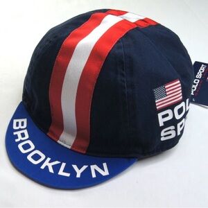 Polo Ralph Lauren Brooklyn cycling Cap with Red & White Stripe Sz L/XL